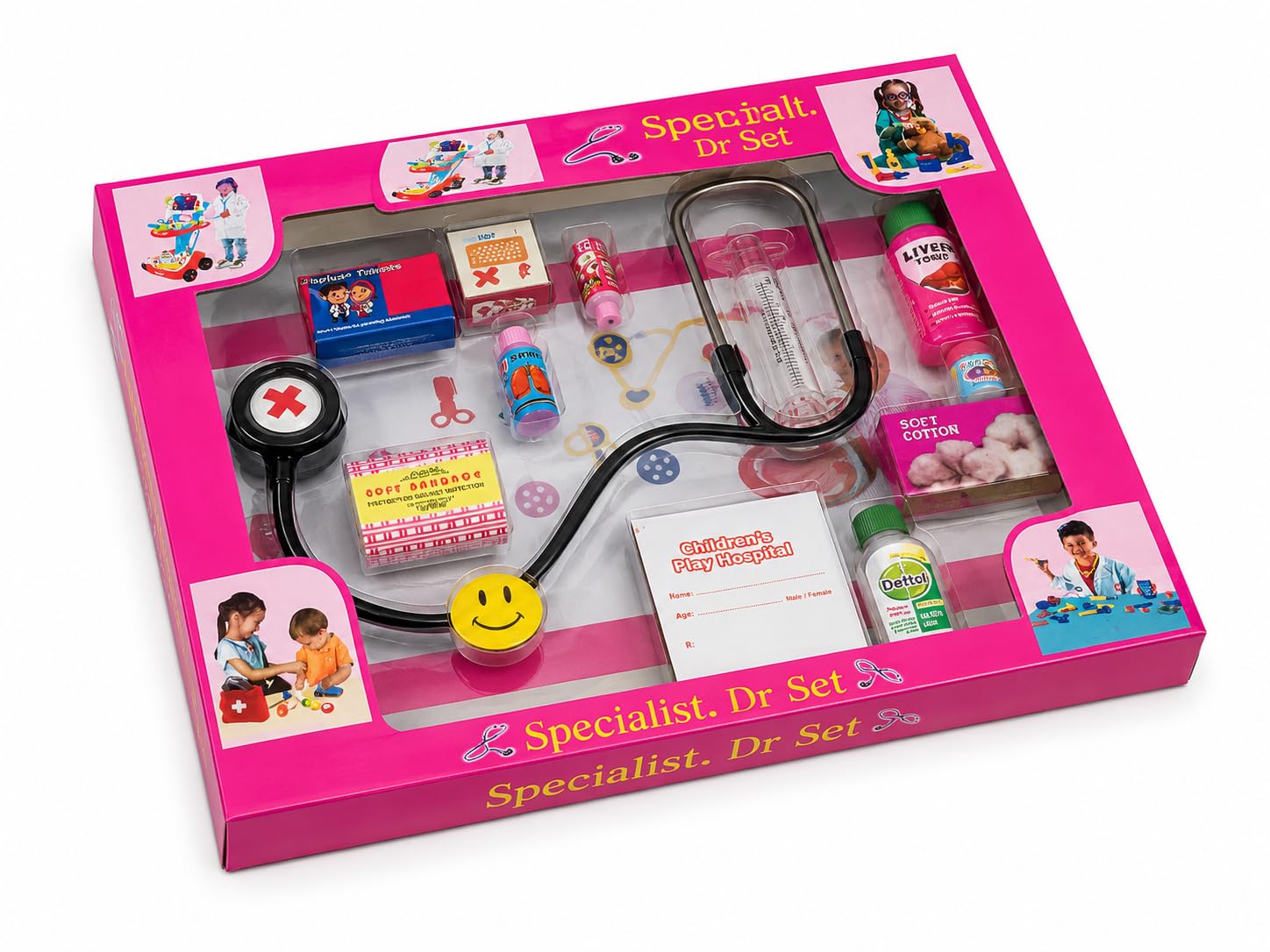 Doctor Play Set, Pink, Plastic, 10+ Pieces, Pretend Hospital Toy for Kids Ages 3+-picture-30