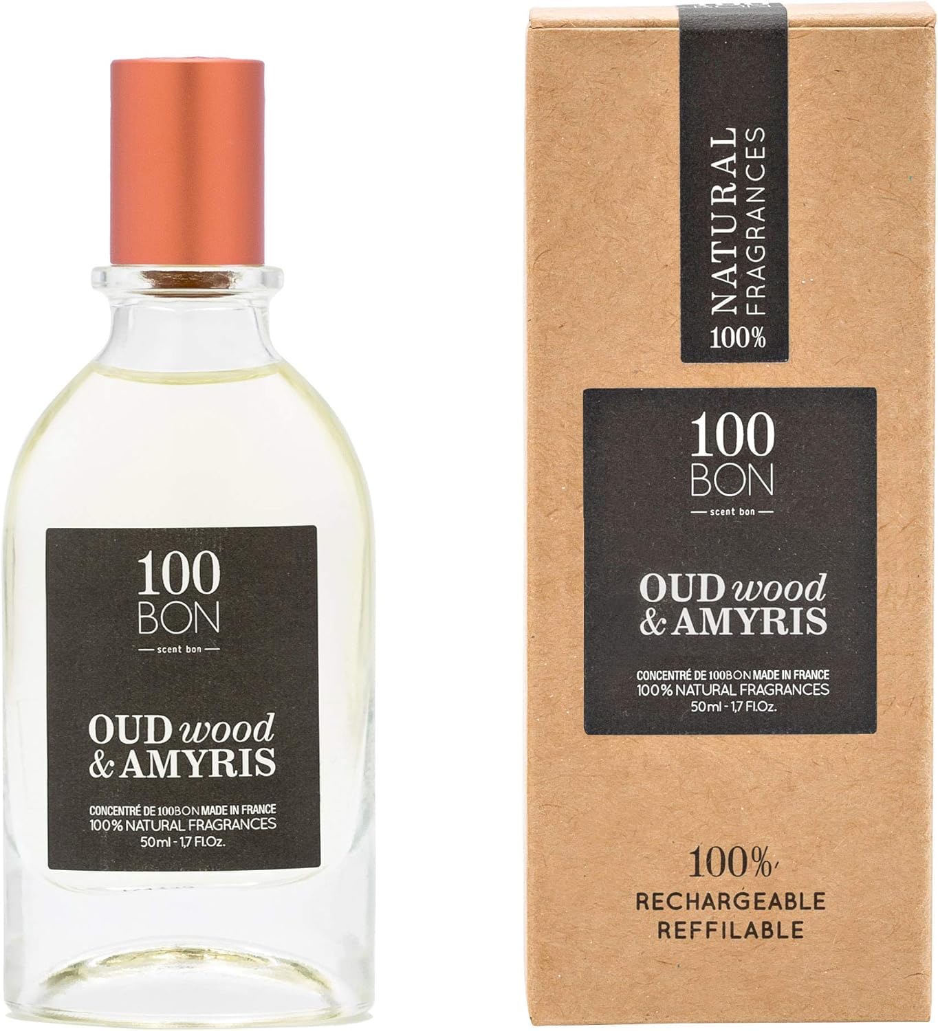 100 Bon Oud Wood & Amyris Eau De Parfum Concentrate 50ml with Majestic Scent Belle 2ml Gift Set