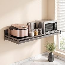 PureBox Wall Shelf, 14 x 31.5 Inches Commercial Wall Mount Floating Shelving for Restaurant, Kitchen, Home and Hotel, with Raised Lip and Side Rails, Carbon Steel