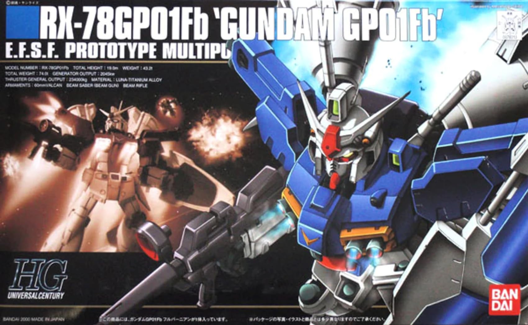 Amazon.com: Bandai Hobby - Gundam 0083 - #18 RX-78GP01FB Gundam