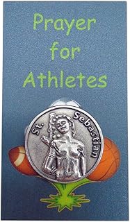 St Sebastian Athletes Prayer Set for Kids that Play Sports with Metal Token and Saint Holy Card
