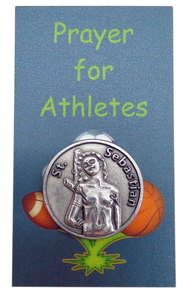 Westmon Works St Sebastian Athletes Prayer Set for Kids that Play Sports with Metal Token and Saint Holy Card