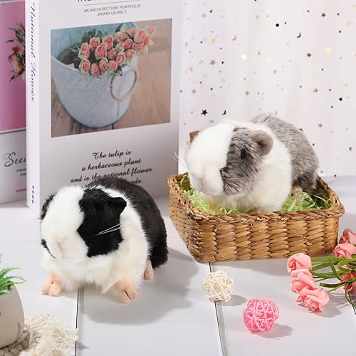 Miniatura 6 de 2 juguetes de peluche de conejillo de indias de 8 pulgadas, animales de peluche realistas, juguetes de muñeca de conejillo de indias suaves,