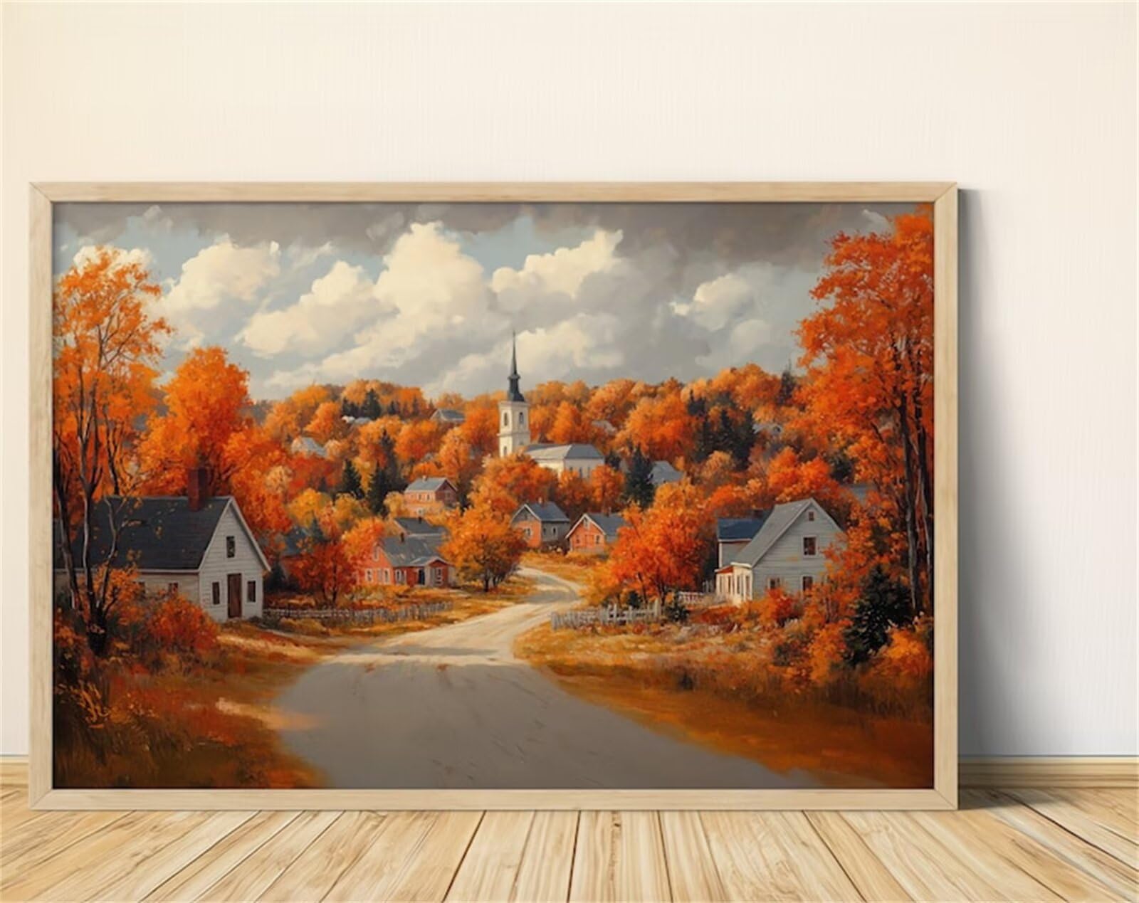 Puzzle 700 elementów Dorośli Jesienny Krajobraz Wieś Trudne i wymagające gry edukacyjne Klasyczne puzzle Puzzle 700 elementów Dorośli Stymulujący prezent 52 x 38 cm
