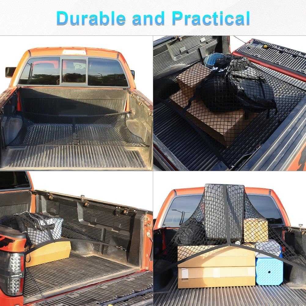 Elastico per Pick-up, Rete per Il carico del cassone del Camion, Organizer a Rete per Il Pavimento, Rete per Bagagliaio per Auto, SUV, Camion e Pick-up.