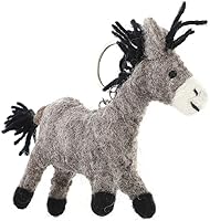 Totority Cute Wool Felt Donkey Keychain - Handmade Stuffed Animal Charm for Bags, Backpacks, Keys & Phones | Adorable Hanging Pendant