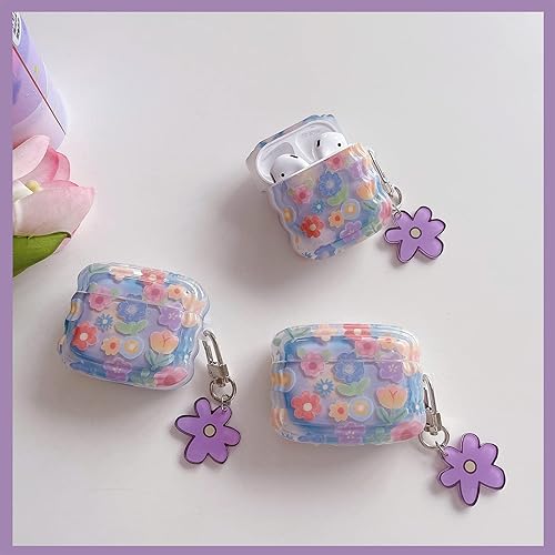 Miniatura 3 de Compatible con AirPods Pro de 2 generación 2022, funda de accesorios con patrón de flores coloridas para AirPods Pro de 2 generación 2022 con