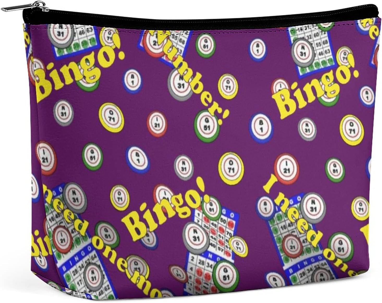 Bingo Dots Purple Cosmetic Bags for Women PU Leather