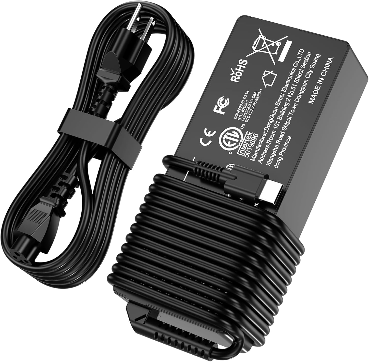 USB C Laptop Charger 100W, Fast PD 3.0 Power Adapter with 5ft Cable, Universal Compatible with Lenovo Thinkpad HP MacBook Dell Asus Acer and All USB-C Device – Travel Friendly, ETL Certified