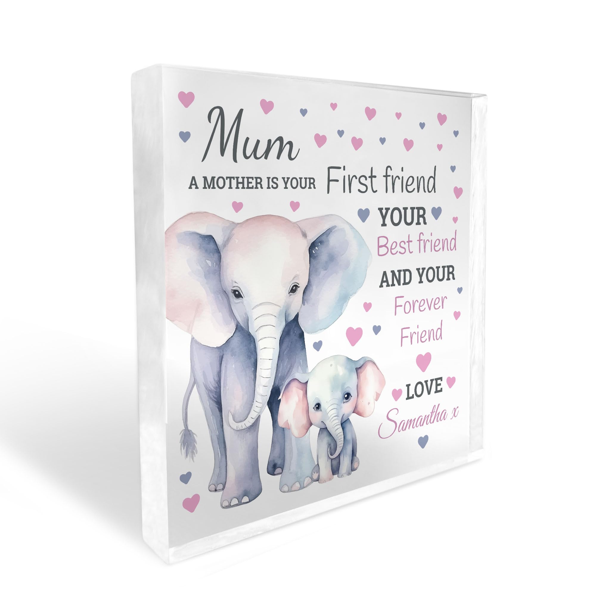 Red Ocean Gifts for Mum, Best Mum Birthday Gifts, Christmas or Mothers Day Gift for Mum, Beautiful Freestanding Acrylic Plaque, Thoughtful Mum Gifts from Daughter Son - To my beautiful mum