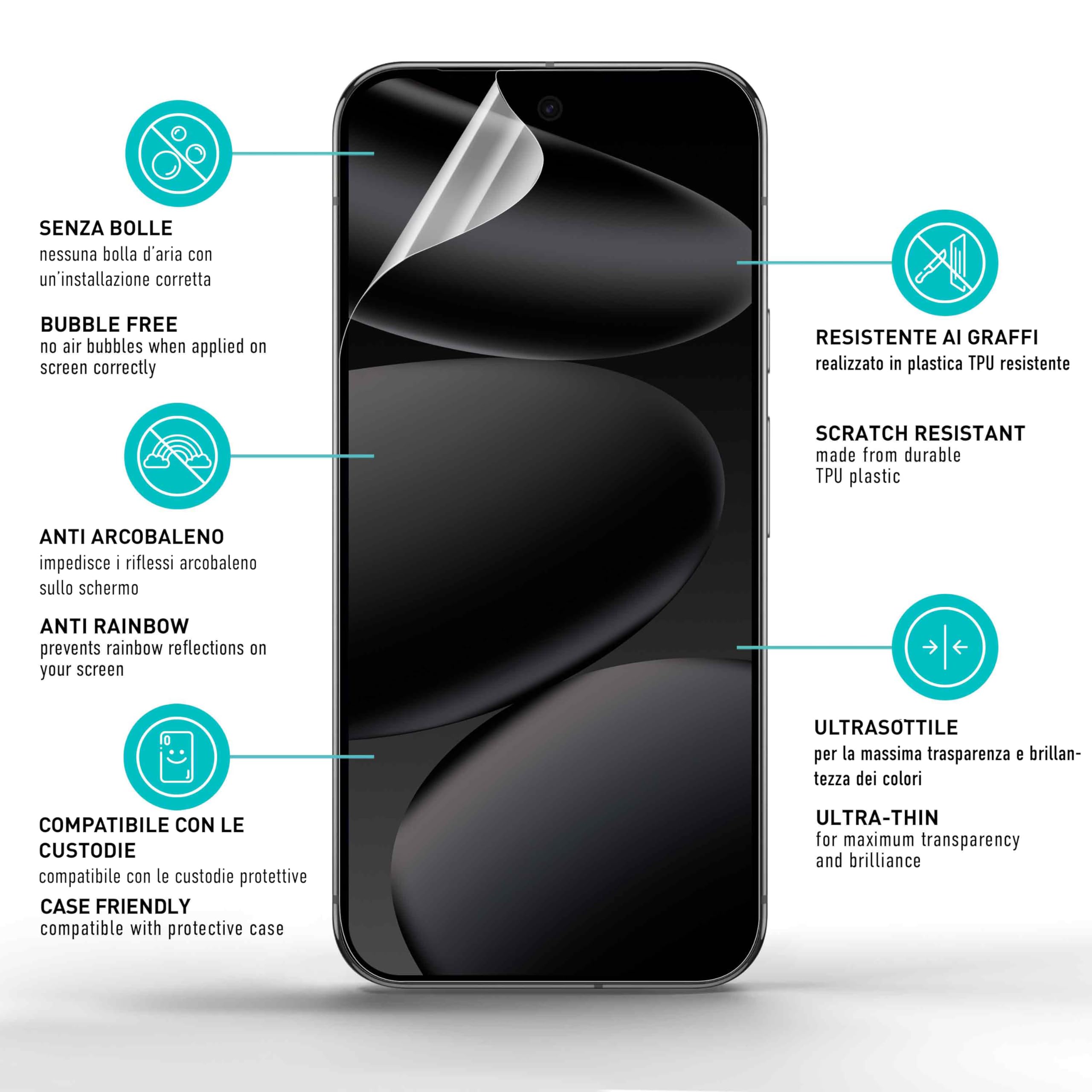 smartect TPU Pellicola Protettiva [2 + 2 Pezzi] compatibile con Bull24!, Schermo + Fotocamera, Copre l'intero Display, Proteggi Schermo Anti-Bolle, Anti-Impronte