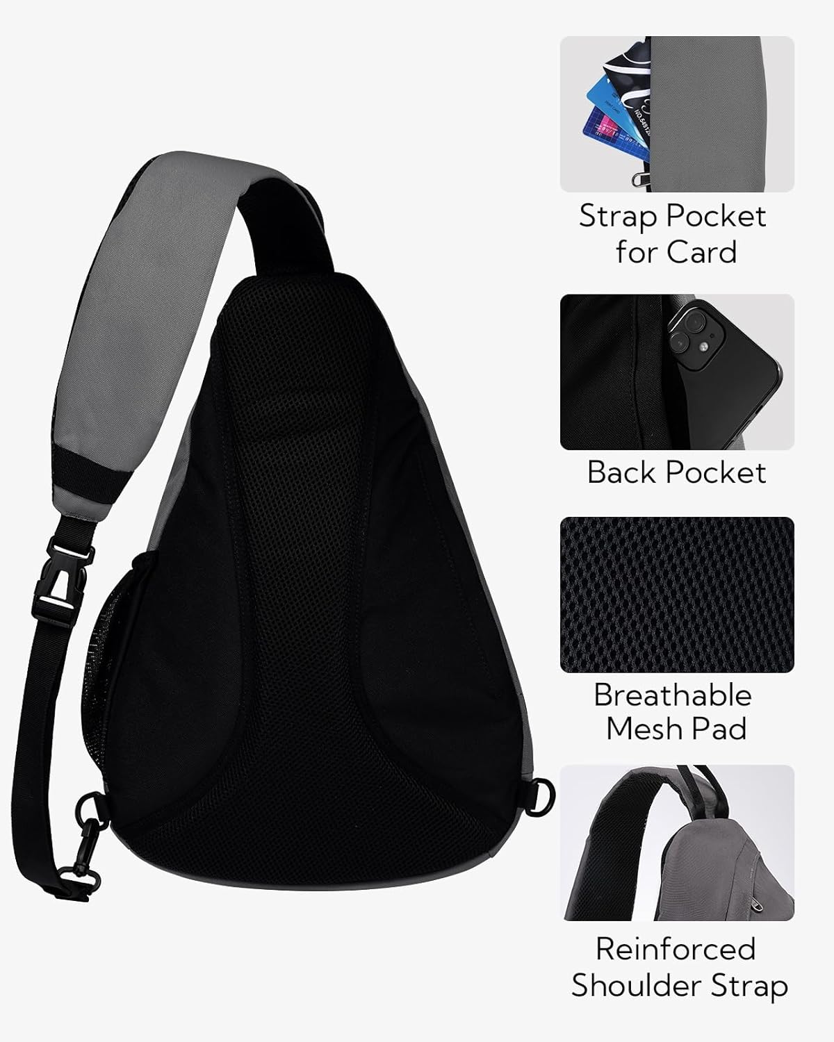 WATERFLY Sling Bag Crossbody Backpack: Over Shoulder Daypack Casual Cross Chest Side Pack - Image 5
