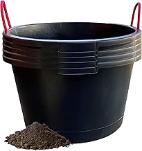Cubo para mortero (5 unidades, 65 L, con asas de transporte extremadamente estables), color negro