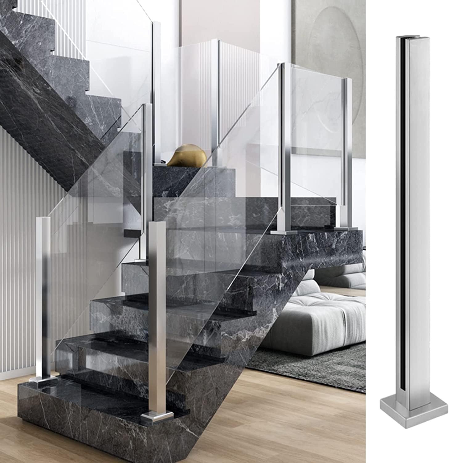 MORYEN Indoor Stair Railing Stair Spindle Indoor Hallway Stairs, 304