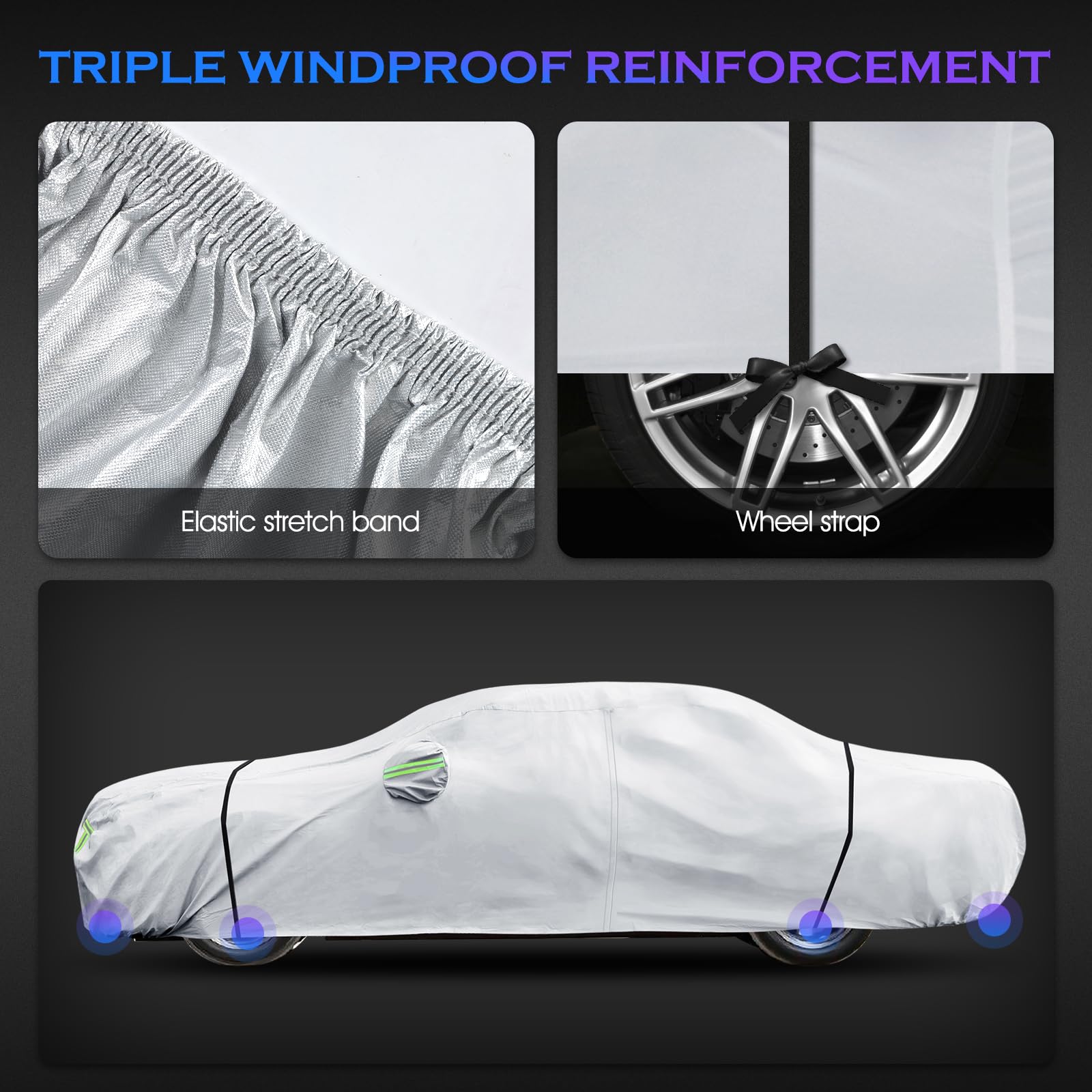 Car Cover Custom Fit for Dodge Challenger 2008-2025 6 Layers Truck Cover Waterproof All Weather for Automobiles Outdoor — view 6