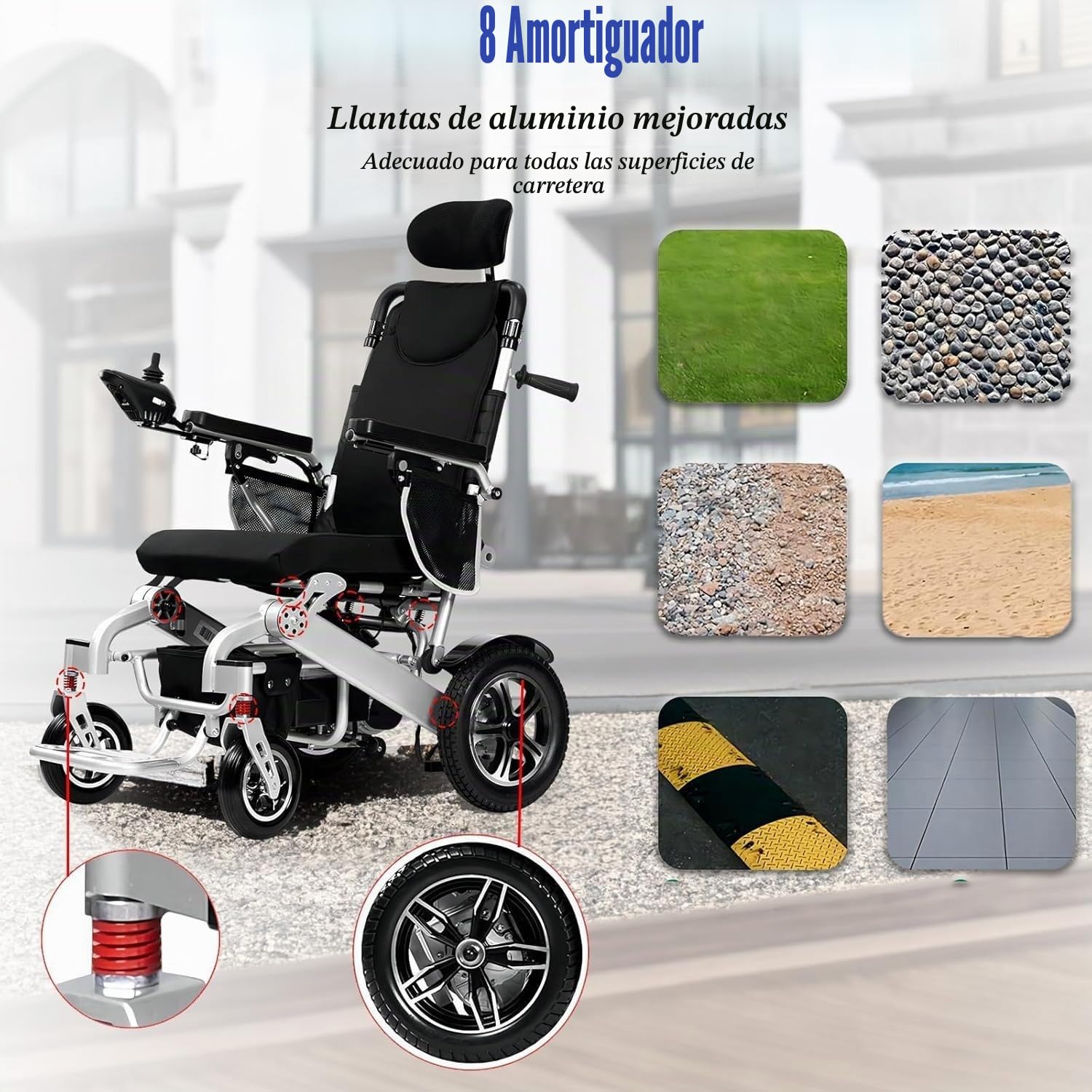 Silla Eléctrica Todo Terreno para Adultos, Ligera y Plegable, Aprobada