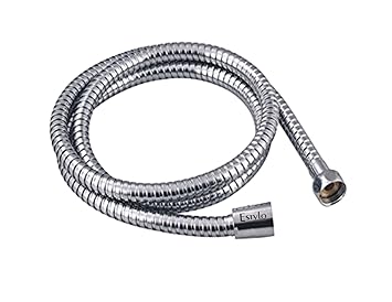 ESTYLO BATH BRAND Stainless Steel Flexible INDIAN MADE Shower Tube, Health Faucet Tube/Hand Shower Tube 1.5 Mtrs. With Brass Fittings And Flexible Hose Full Chrome (Cat No : 4676)