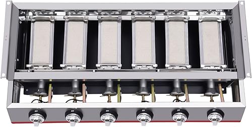 Miniatura 5 de Parrilla de gas de 6 quemadores al aire libre de mesa de picnic barbacoa de acero inoxidable parrilla de gas para patio, jardín, camping, picnic,