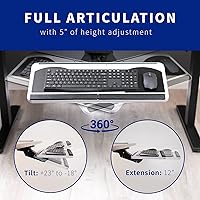 Vista 4 de Vivo (MOUNT-KB01) - Plataforma para mouse y teclado de computadora ajustable, ergonómica, para utilizar debajo del escritorio, con cajón de montaje