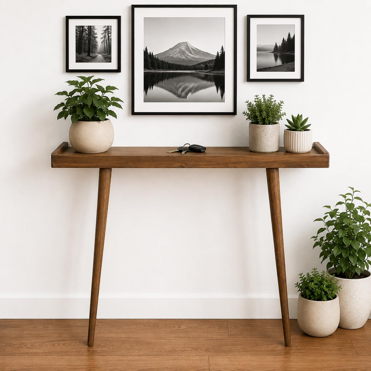 Craftsline 80cm Long Wooden Console Table for Living Room | Side Entrance Table for Home (80x20x80cm) 2