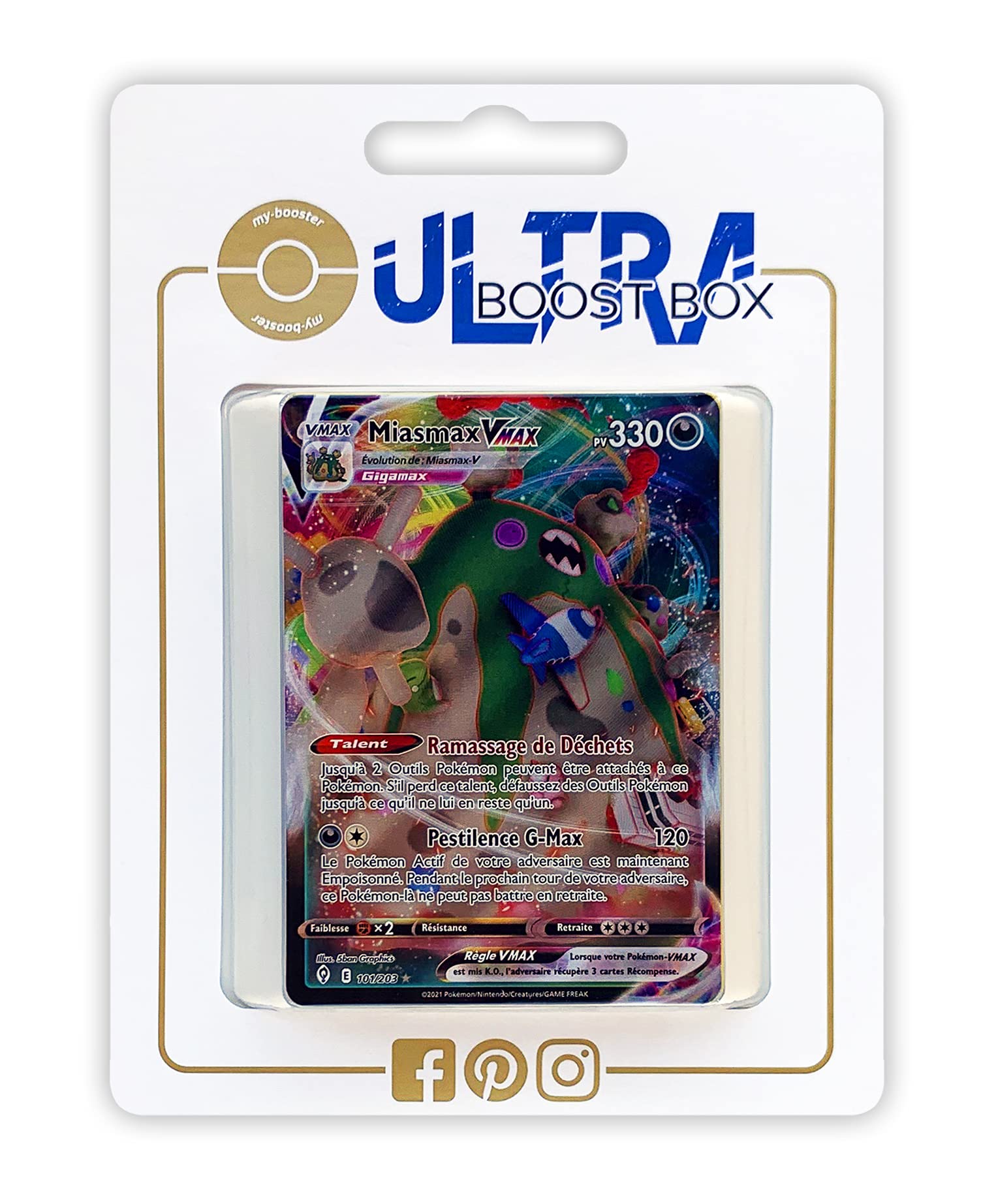 Coffret 10 Cartes Pokémon Ultraboost - Miasmax V 100/192, Épée Et Bouclier Évolution Céleste