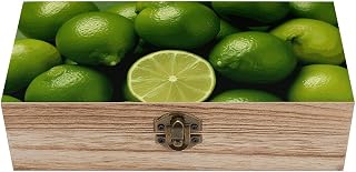 Wood Fresh Green Lime Keepsake Box Wooden Storage Box with Hinged Lid & Gold Buckle Rustic Memory Treasure Chest for Jewelry Craft Photo Letter Card Crystal Storage Wedding Bridal Shower Gift