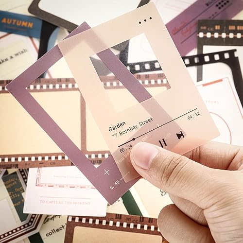 Miniatura 4 de 135 calcomanías decorativas para álbumes de recortes, juego de 4 calcomanías de PET de marco surtido para diario, 2 juegos de marcos, papel de álbum
