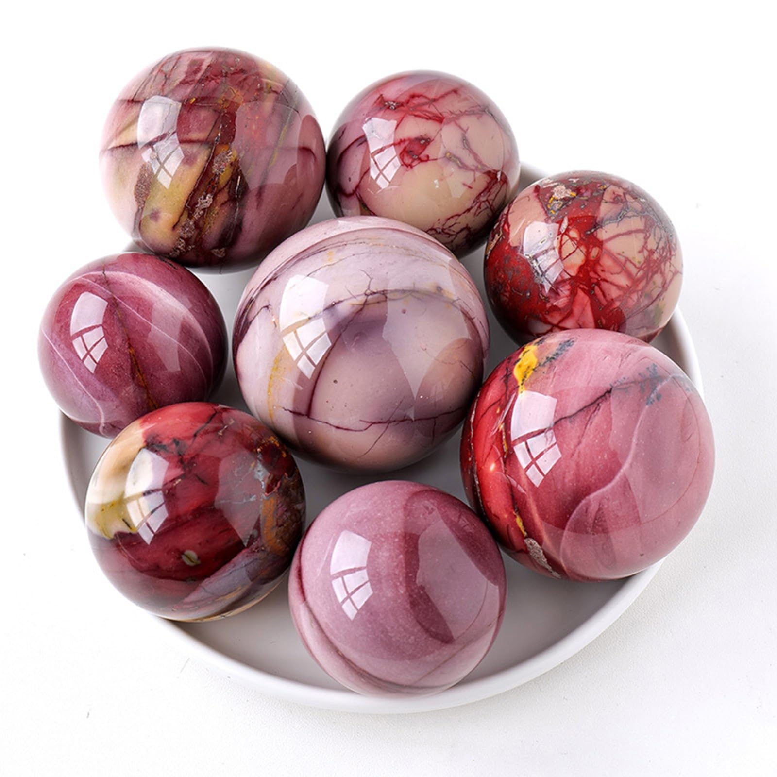 Bola de Cristal de Piedra de yema Natural, Piedra Preciosa curativa,Bola de energía de Cristal,Escultura de Esfera Redonda,Figura para Fengshui, adivinación,decoración del hogar,50~55mm