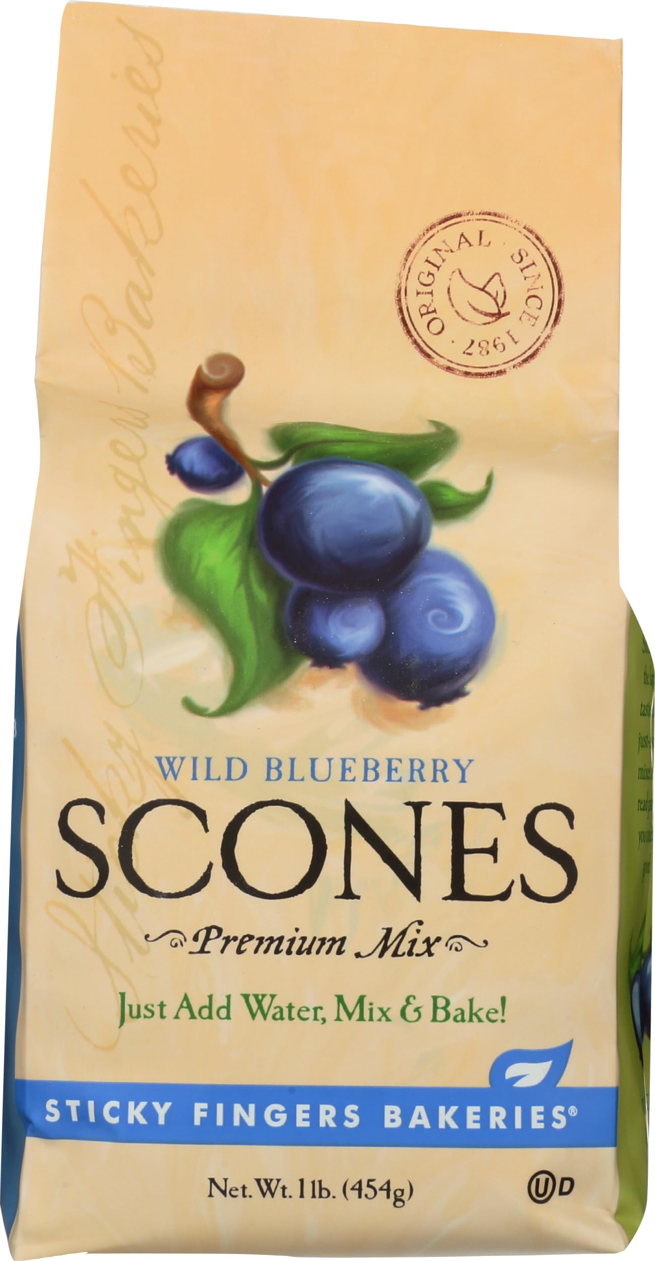 English Scone Mix, Wild Blueberry by Sticky Fingers Bakeries – Easy to Make English Scones Fresh Baked, Makes 12 Scones (1pk)