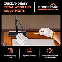 Vista 4 de Boomerang D4016 - Cierrapuertas comercial automático de servicio medio/resistente, montado en superficie, grado 1 - ADA y UL 3 horas clasificado