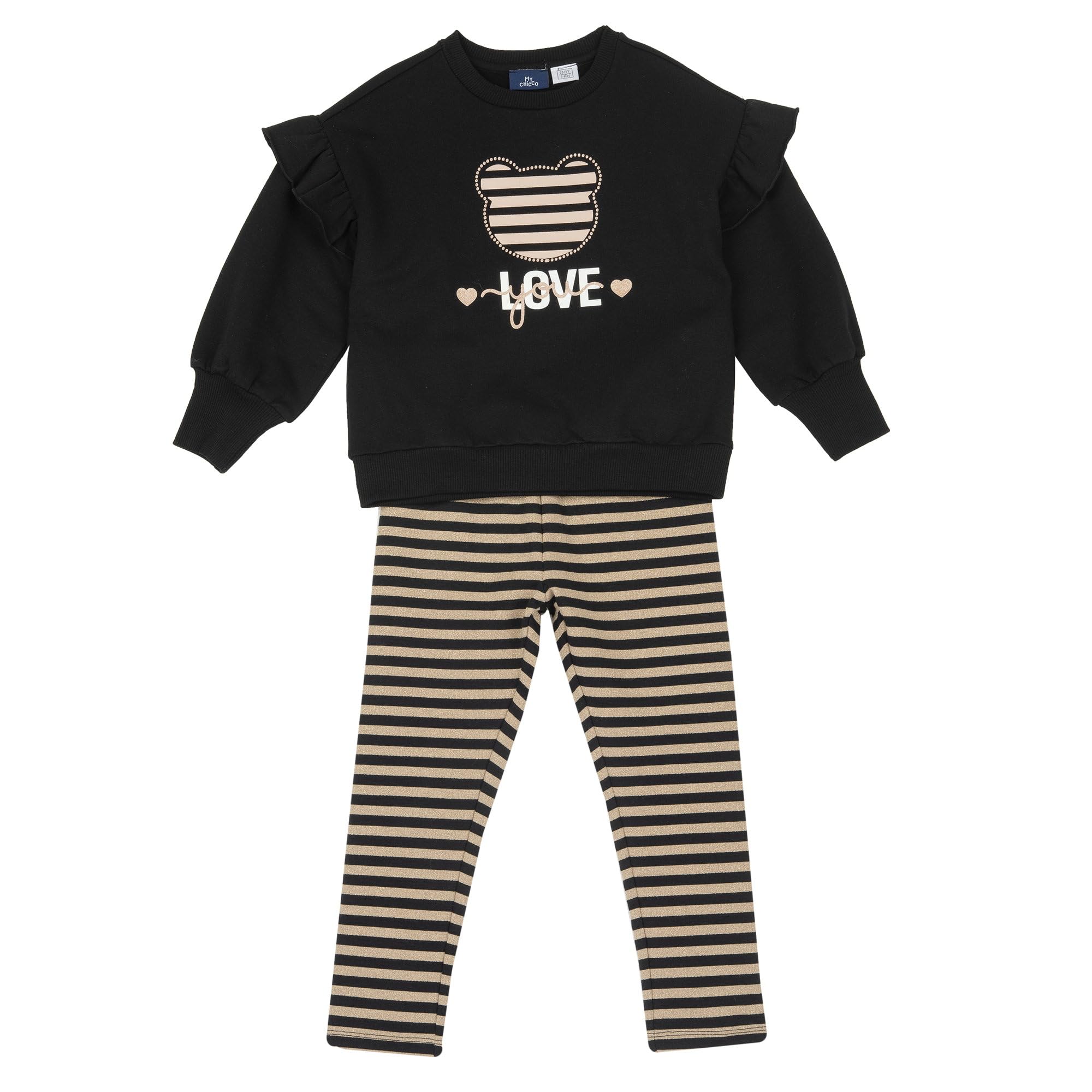 Chicco, Completo Bambina con Felpa e Leggings, in Caldo e Morbido Tessuto Felpato, Abbigliamento Bambina, Designed in Italy - 1