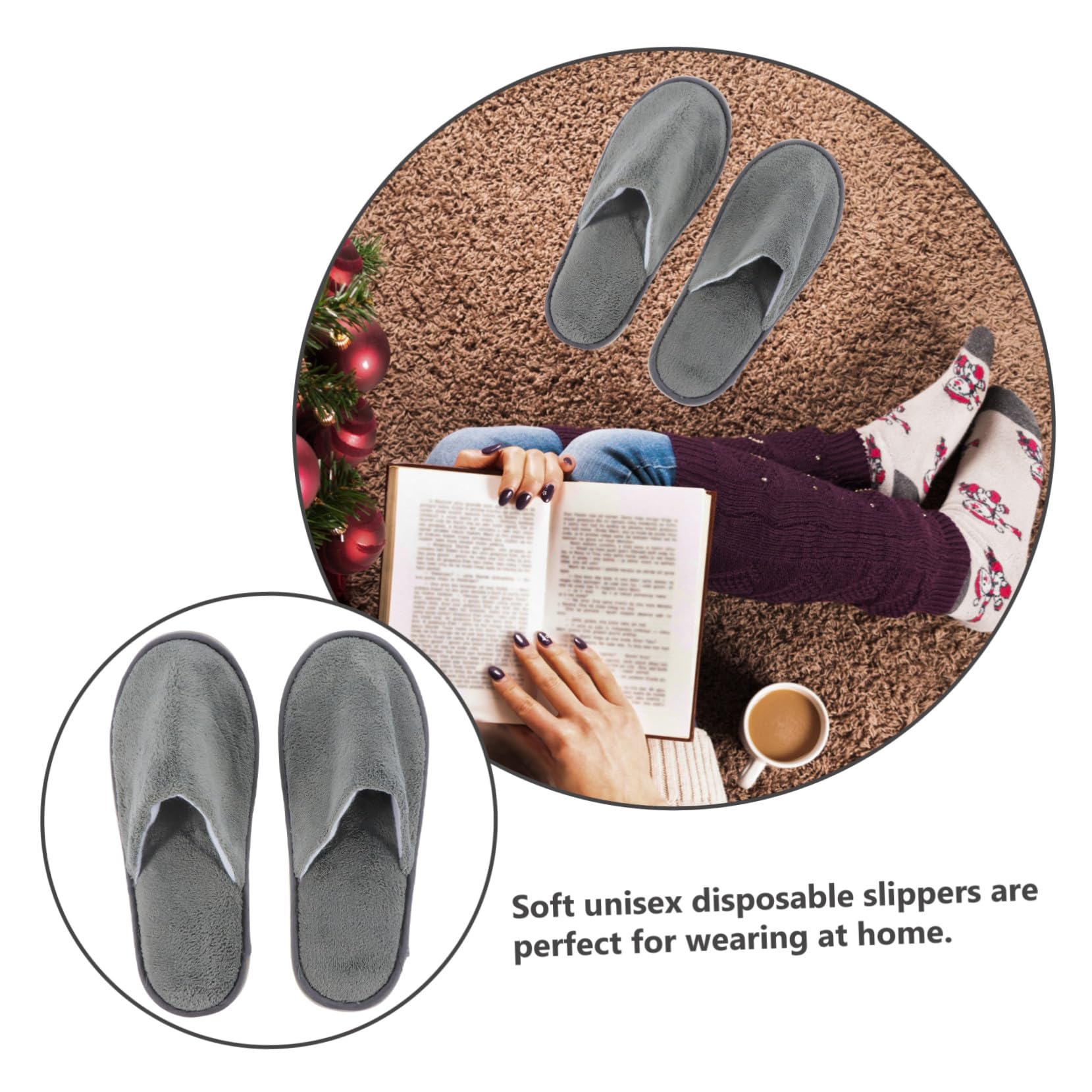 PLAFOPE Ciabatte in Pile Spesse per Casa e Viaggio, Ciabatte Unisex Lavabili per Hotel, Spa e Ospiti
