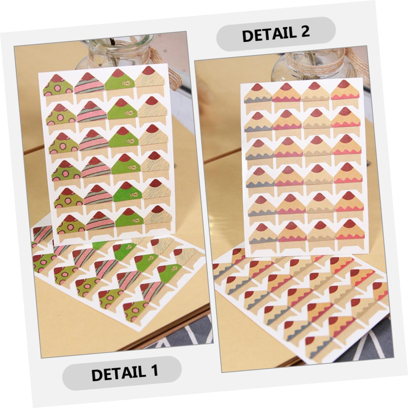 OHPHCALL 10sheets Self-Adhesive Photo Corner Stickers Cute Patterns for Scrapbooking and Craft Projects Corners for Albums and Memory Books