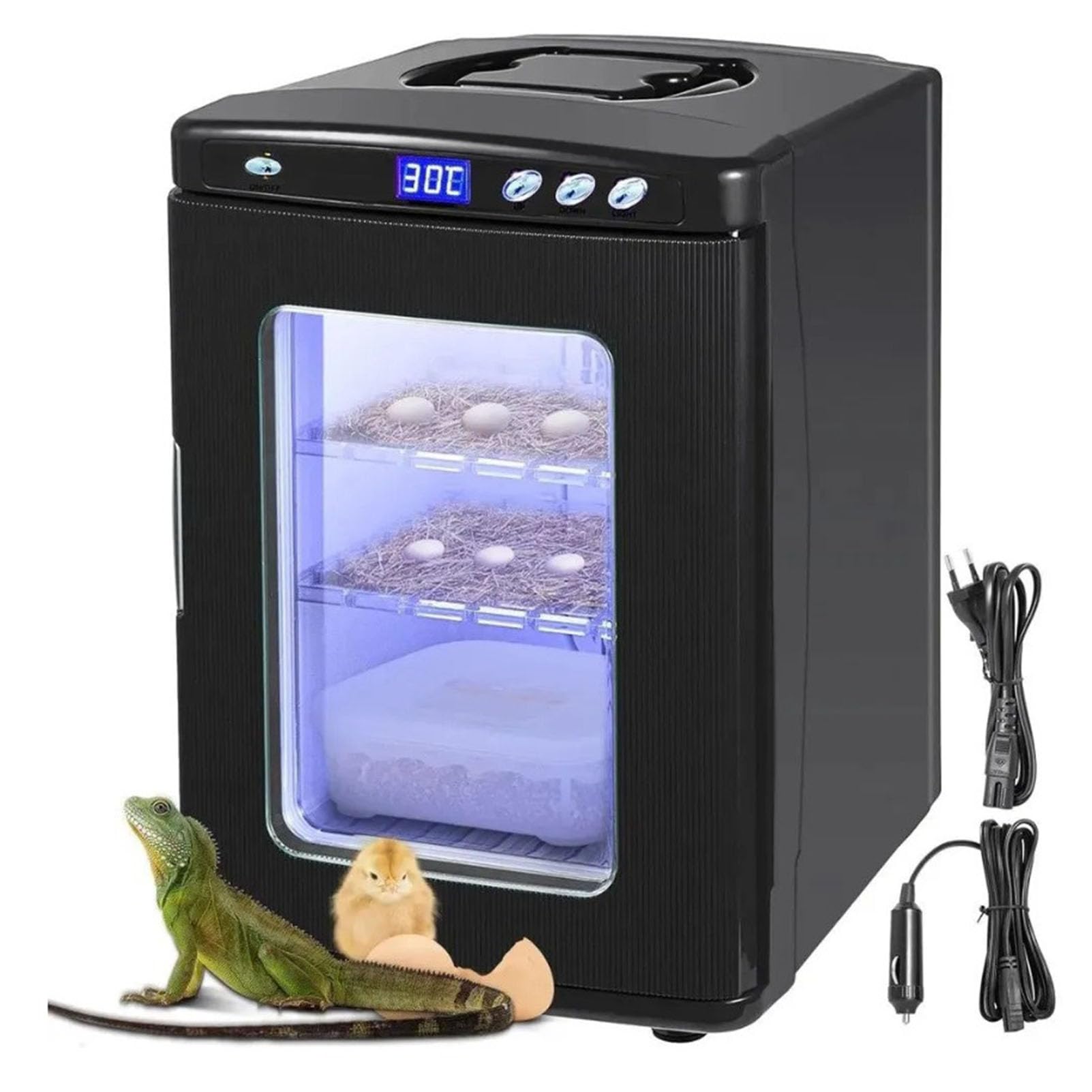 Inkubator dla gadów Inkubator laboratoryjny naukowy 25L Automatyczny inkubator Chłodzenie i ogrzewanie 5°C do 60°C 12V/220V Hodowla jaj gadów Wylęgarnia Praca dla węży, jaszczurek ściennych