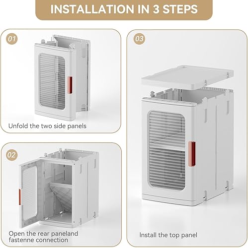 Miniatura 7 de GONGQIN Contenedores de almacenamiento apilables de 31 cuartos de galón, caja de almacenamiento plegable de plástico para organizadores de ropa y