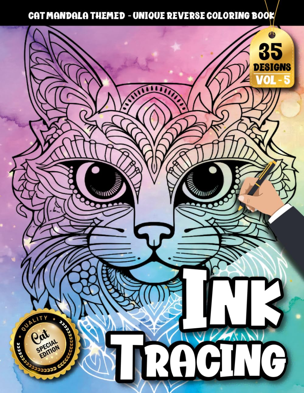 Ink Tracing Book For Adults: Slow Down and Trace Cat Mandalas for Peace, Presence, and Creativity (Cat Mandala Tracing Series)