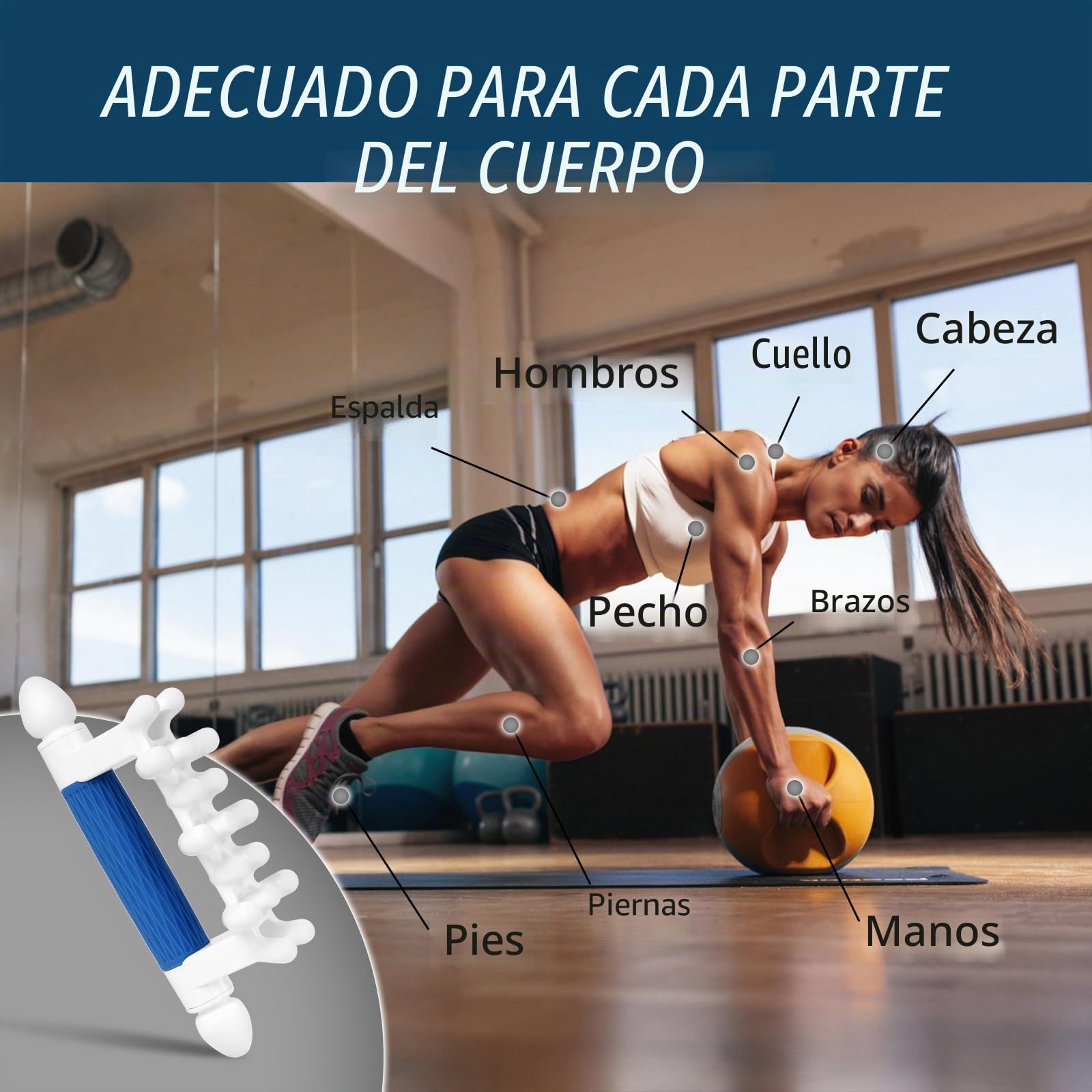 Herramienta de masaje de fascia, lanzador de fascia para celulitis, puntos de activación, relajación muscular, herramienta de liberación miofascial de mano para cada parte del cuerpo