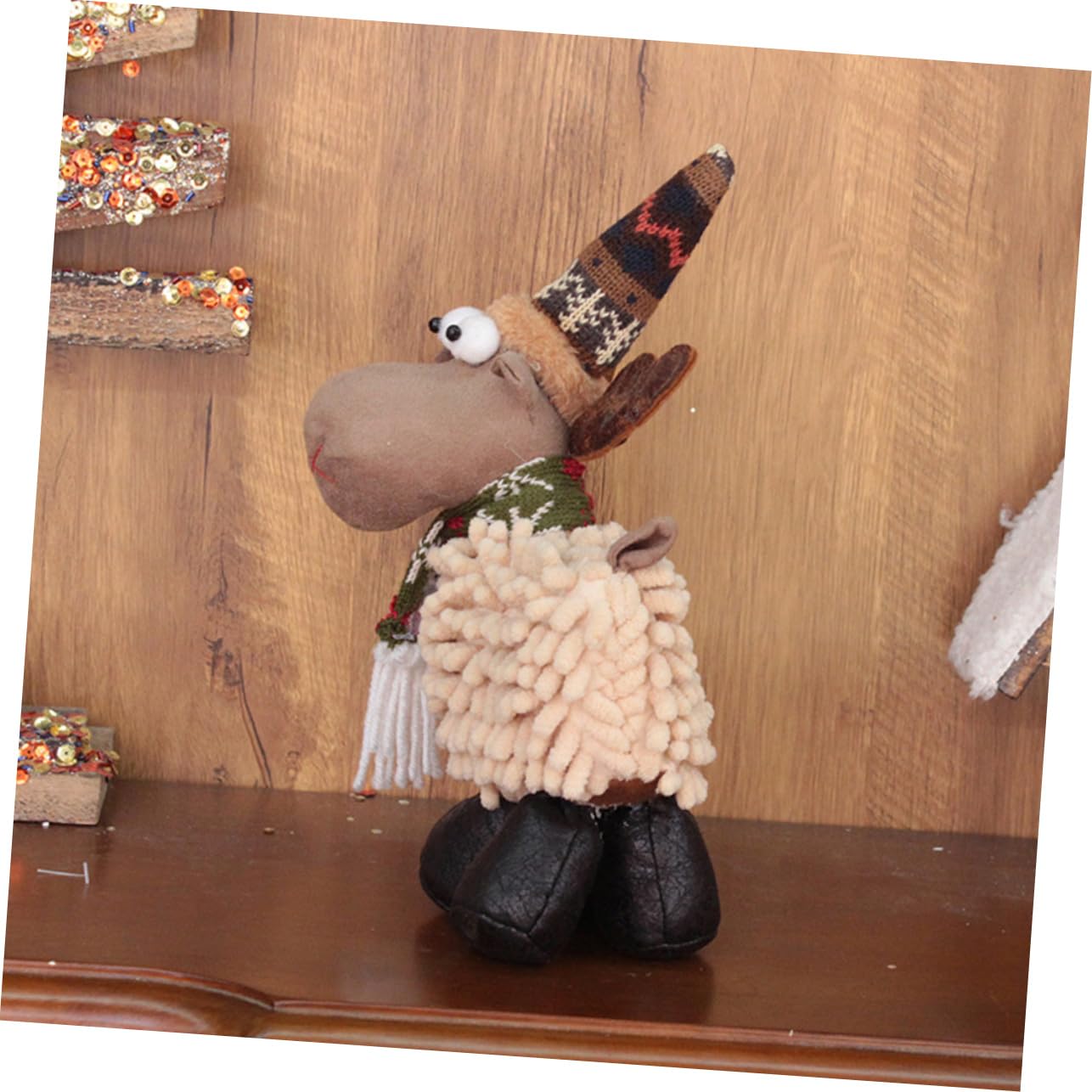 PRETYZOOM 3 Piezas Adornos de Navidad Juguetes de Peluche de Navidad Estatua de venado Feng Shui Decoraciones navideñas muñecos navideños decoración navideña de Renos muñecas de Alces Tela