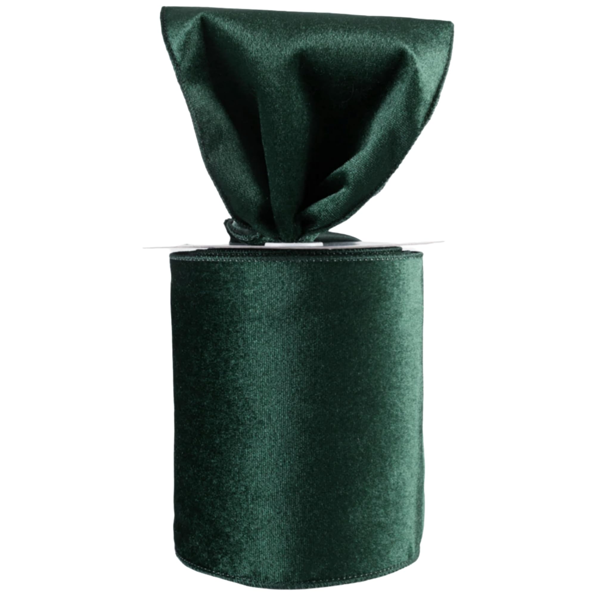 Velvet Wired Edge Ribbon, 4 Inch Width, Christmas Gift Wrapping Ribbon, Waterproof for Wreath DIY Crafts (Dark Green, 10 Yards)