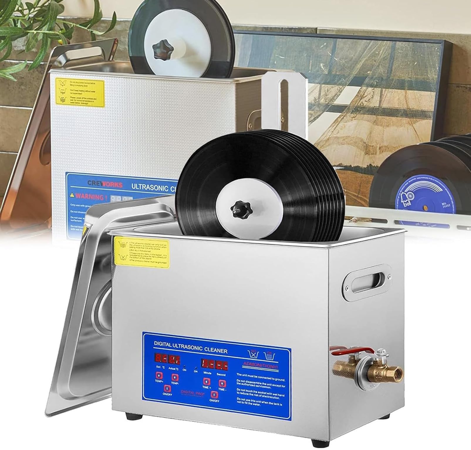 Macchina per La Pulizia dei Dischi in Vinile Ad Ultrasuoni da 6 Litri, Sistema di Pulizia dei Dischi in Vinile, Pulisci 1-6 Dischi Contemporaneamente, per Pulire E Ripristinare I Tuoi Dischi