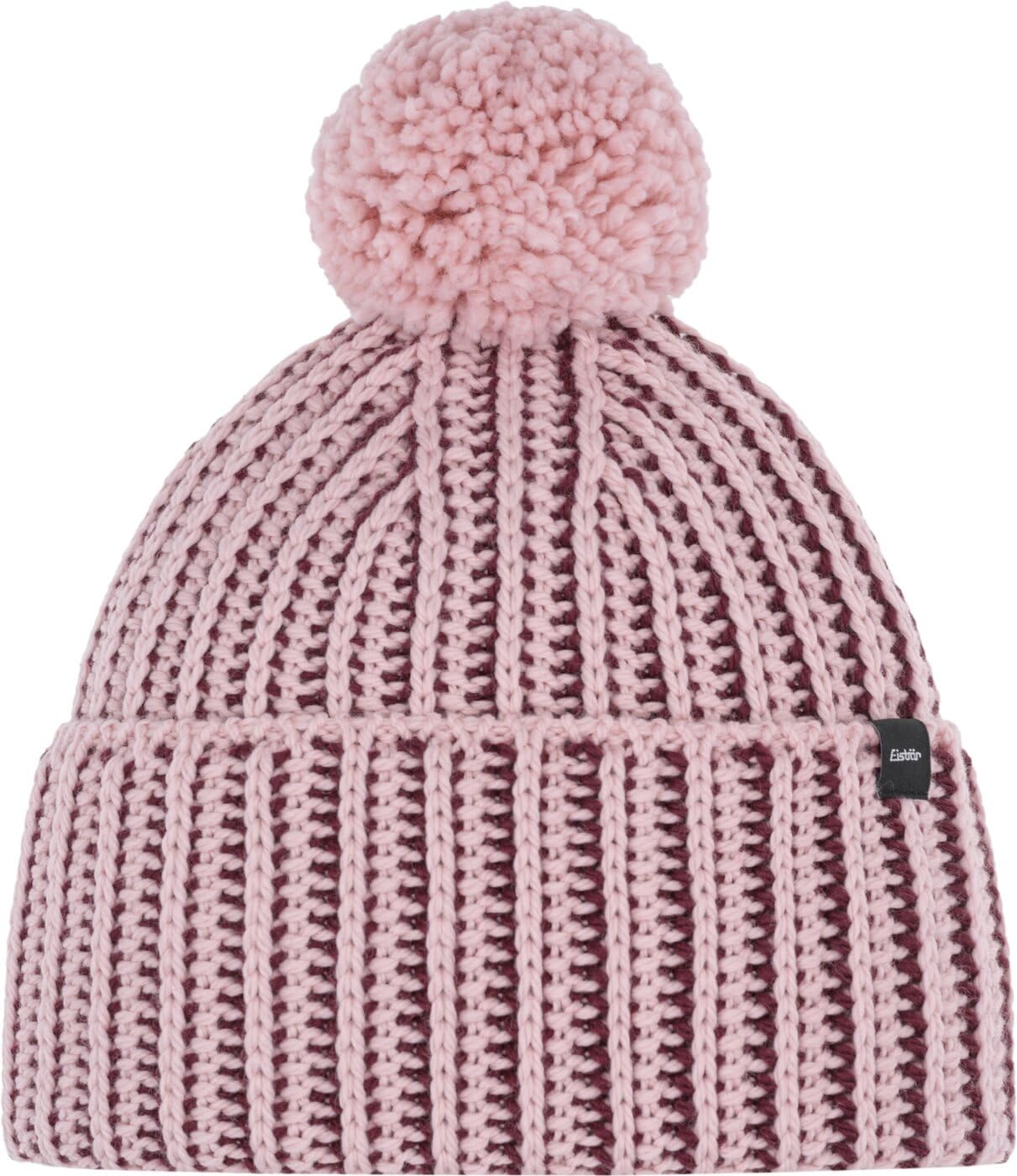 Eisbär Czapka męska i damska Ronda Pompon Pink – czapka zimowa z merynosów, uniseks, z polarem, chroni przed zimnem i wiatrem, ciepła czapka z pomponem, czapka z pomponem z Austrii