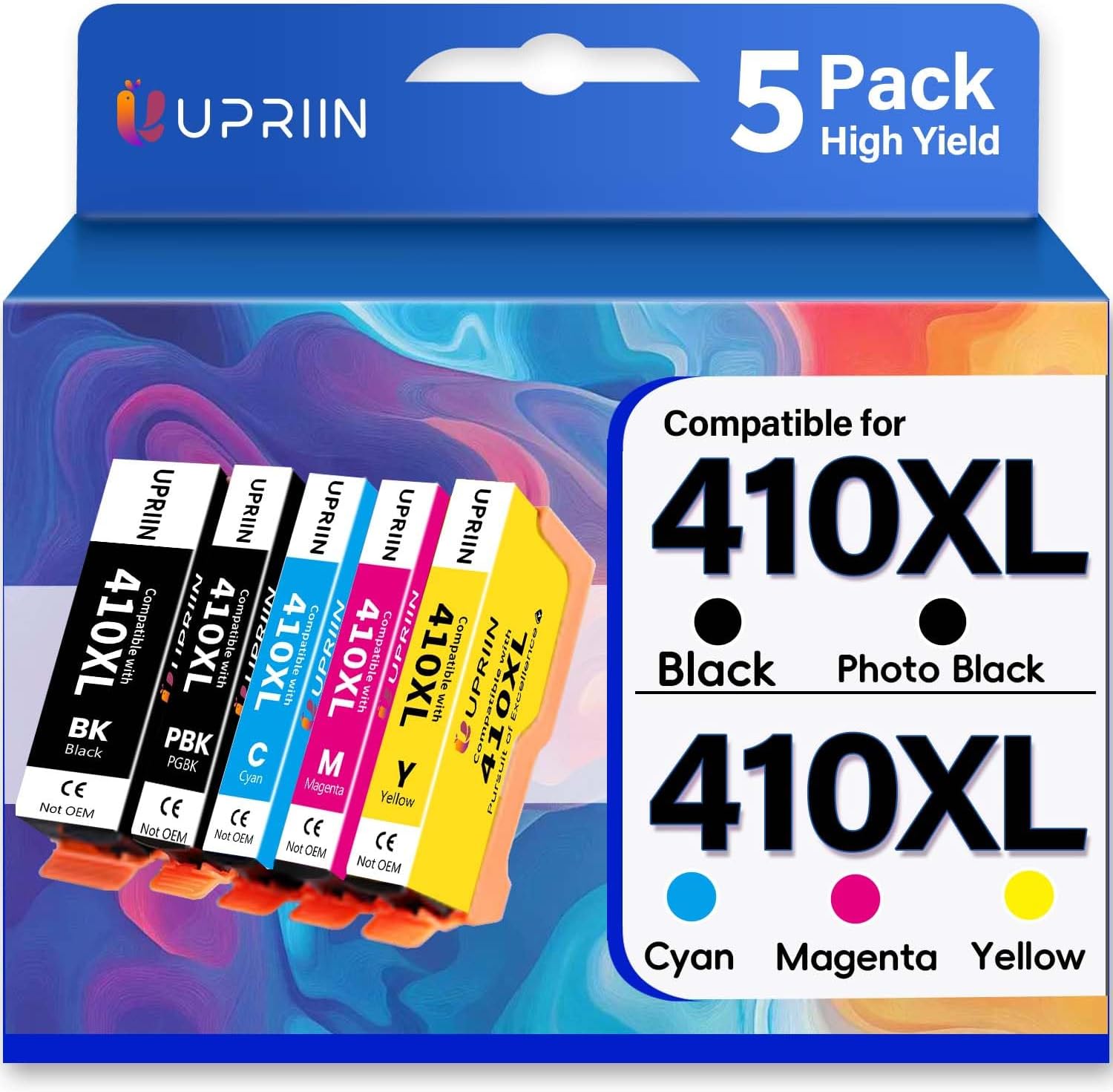Remanufactured Compatible for 410XL Ink Cartridges Replacement for Epson 410XL Ink for Expression XP-830 XP-640 XP-530 XP-630 XP-635 XP-7100 XP830 XP640 XP530 XP630 XP635 XP7100