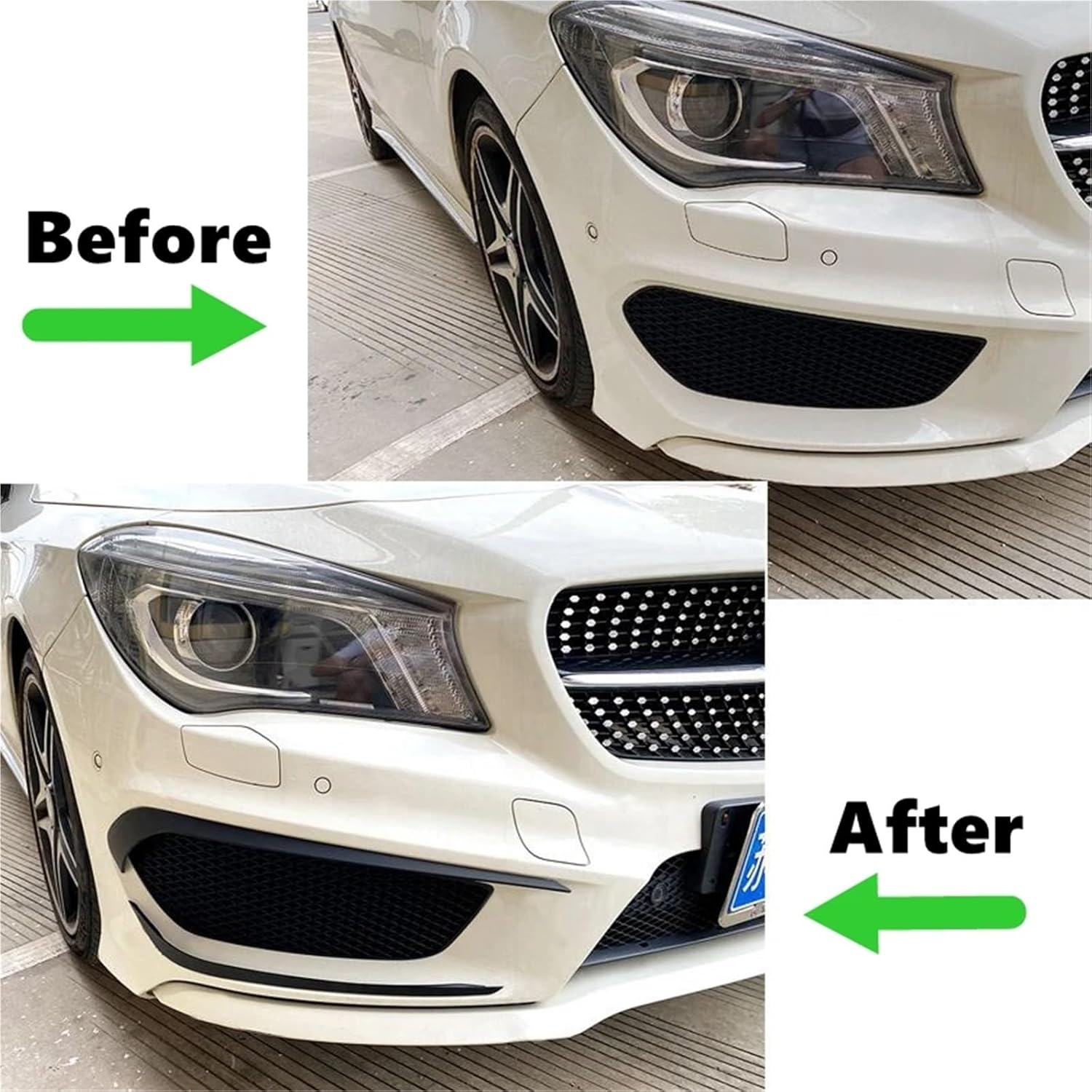 Compatible with Benz CLA-Class (C117 CLA45 CLA220) AMG 2013-2015S plitter Fog Lamp Grill Spoiler Cover Vent Wind Knife