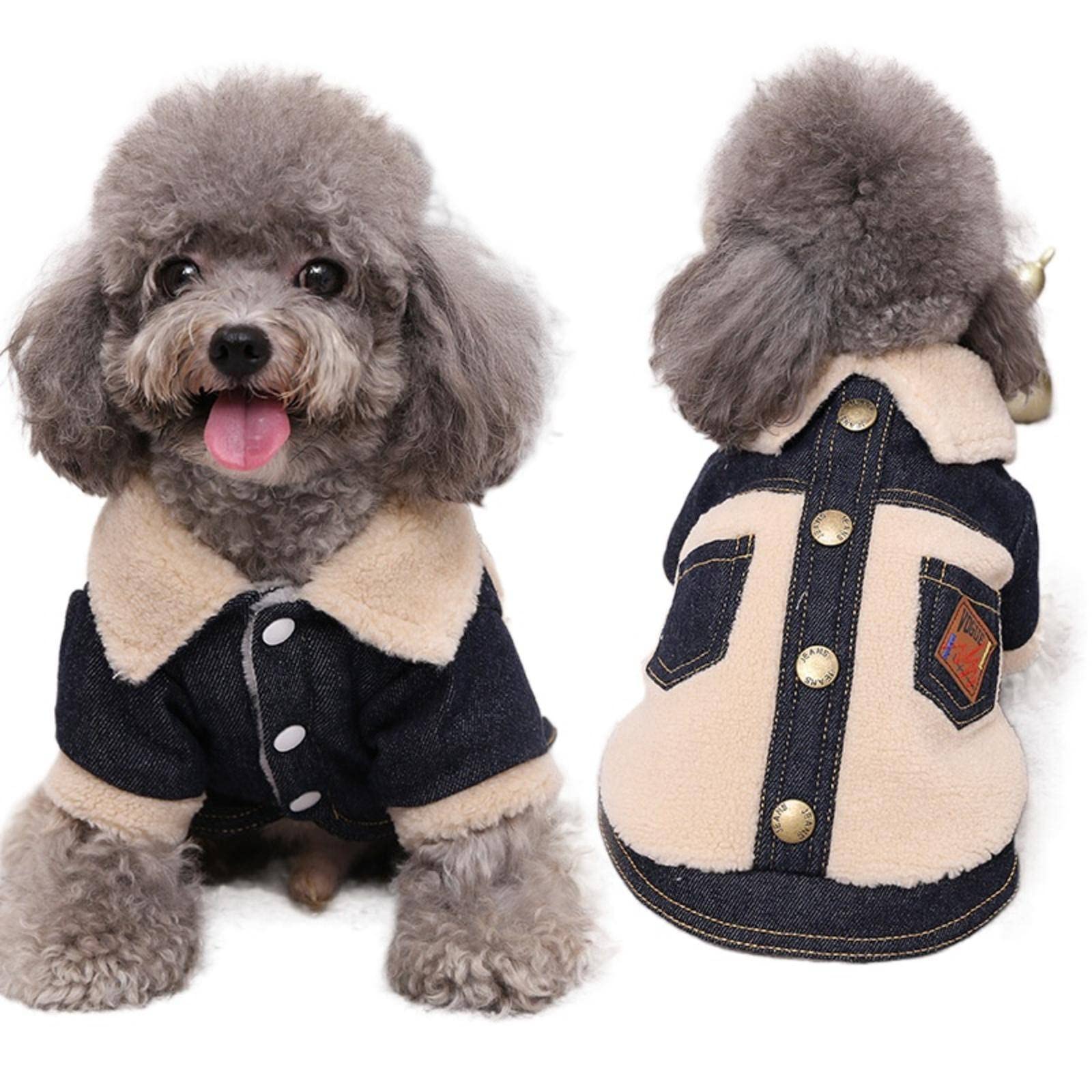 MBETA Autumn and Winter Thickening Handsome Jacket Teddy Bichon Double-Layer Cotton-Padded Clothes Cat Two-Legged Clothes