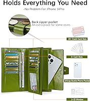 Vista 88 de BOSTANTEN - Cartera de piel auténtica para mujer con bolsillo con cremallera), BL3162011Kcoffee C-Naranja Marrón