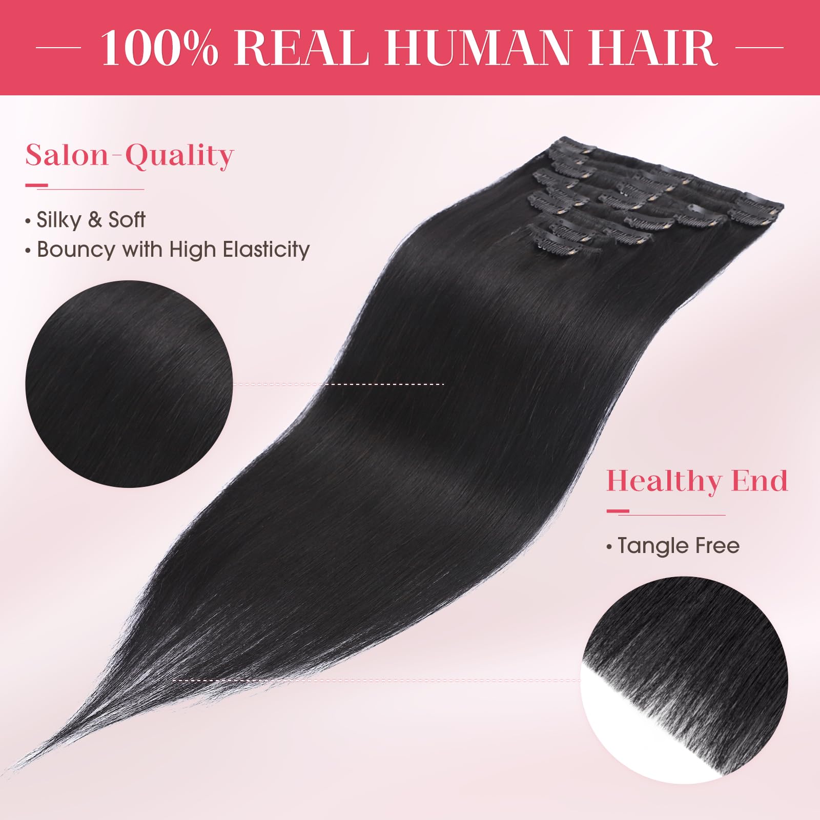 Amazon.com : MY-LADY Clip In Hair Extensions Real Human Hair 
