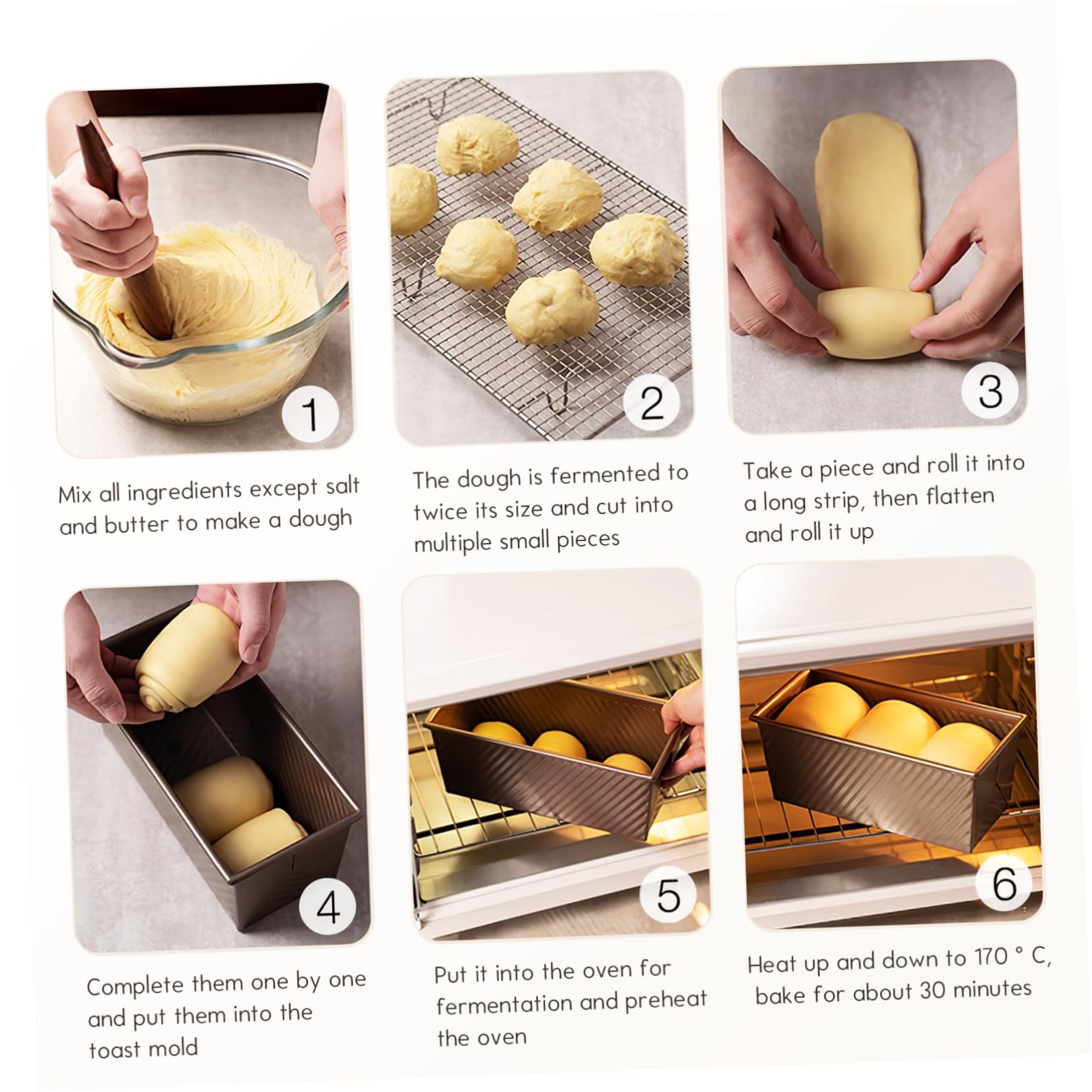 Molde De Panadería De Con Tapa Antiadherente y Para Hornear Pan Cocina