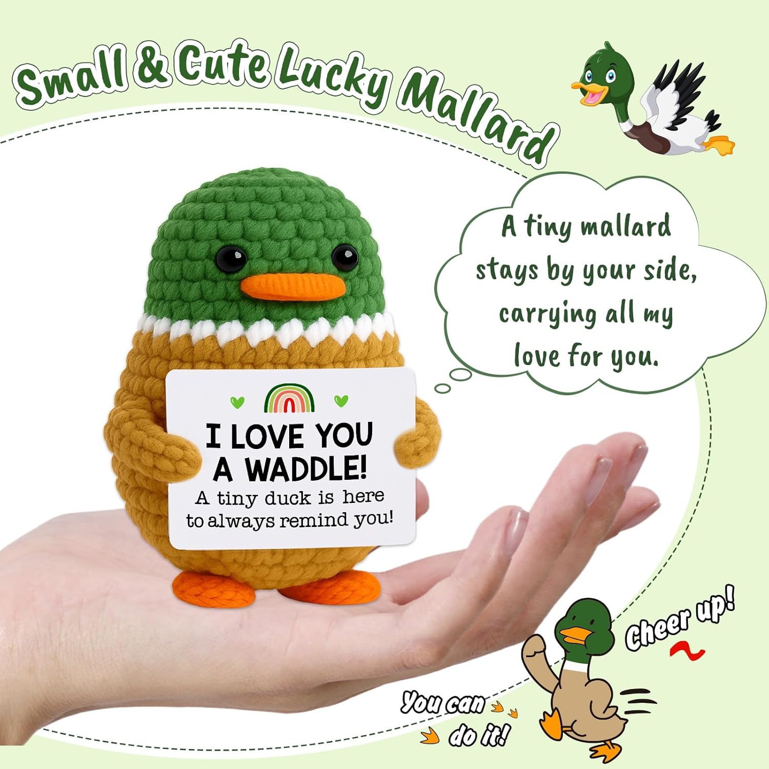 MBL Gifts for Girlfriend Boyfriend Anniversary - Funny Birthday Easter Basket Stuffers Essentials Romantic Crochet Duck Gifts for Women Her Him Wife Husband Fiance Couple