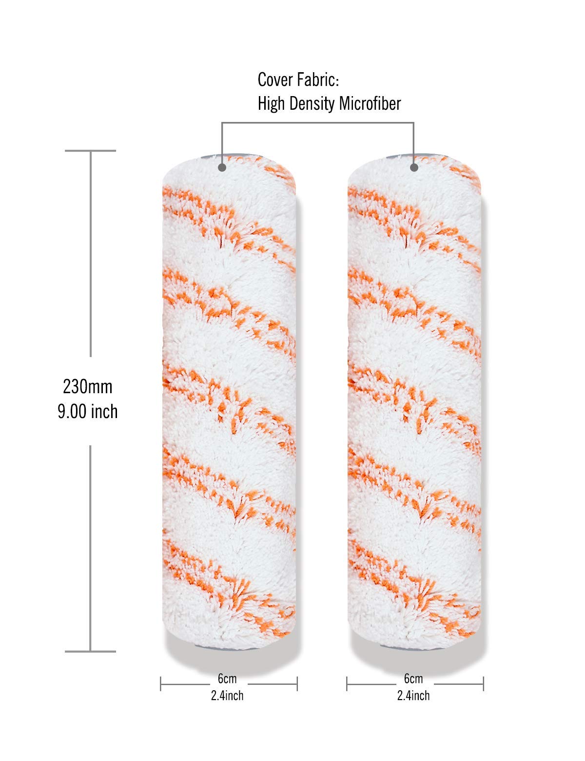 ROLLINGDOG Rouleau de Peinture Professionnel 22,8 cm avec 3 Manchons en Microfibre Non Pelucheux Pour le Mur et le Plafond
