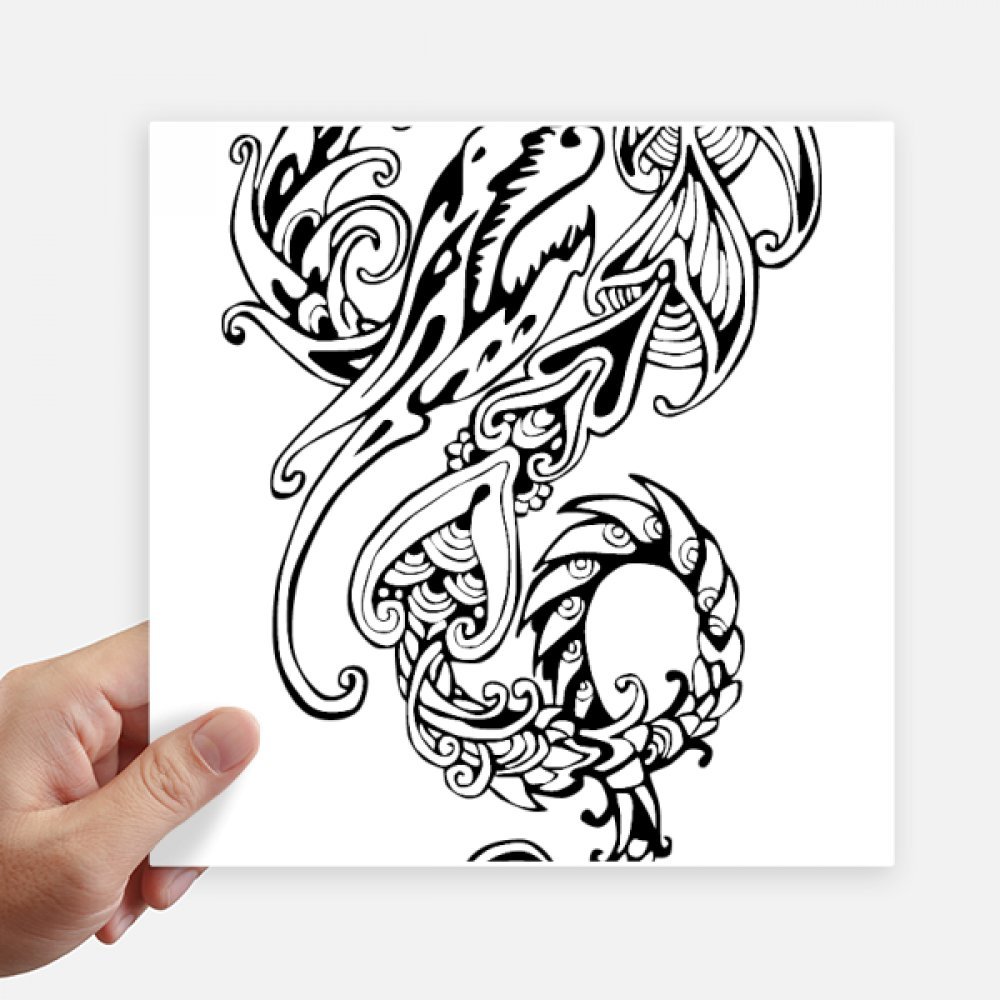 Autocollant carré dragon chinois 20cm lot de 4 stickers de décoration multicolore pour PC et moto